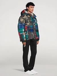 Khrisman Down Puffer Jacket Camo Check Print