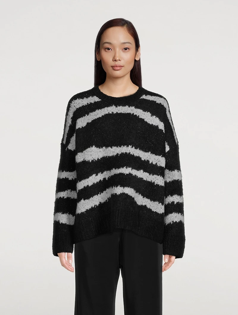 Mila Zebra Jacquard Alpaca-Blend Sweater