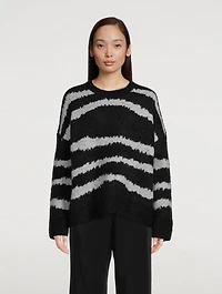 Mila Zebra Jacquard Alpaca-Blend Sweater