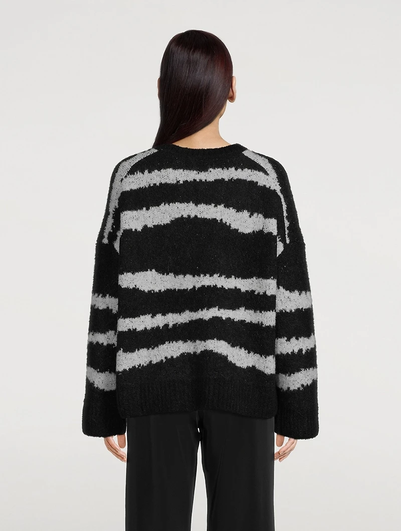 Mila Zebra Jacquard Alpaca-Blend Sweater
