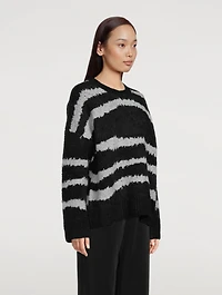 Mila Zebra Jacquard Alpaca-Blend Sweater