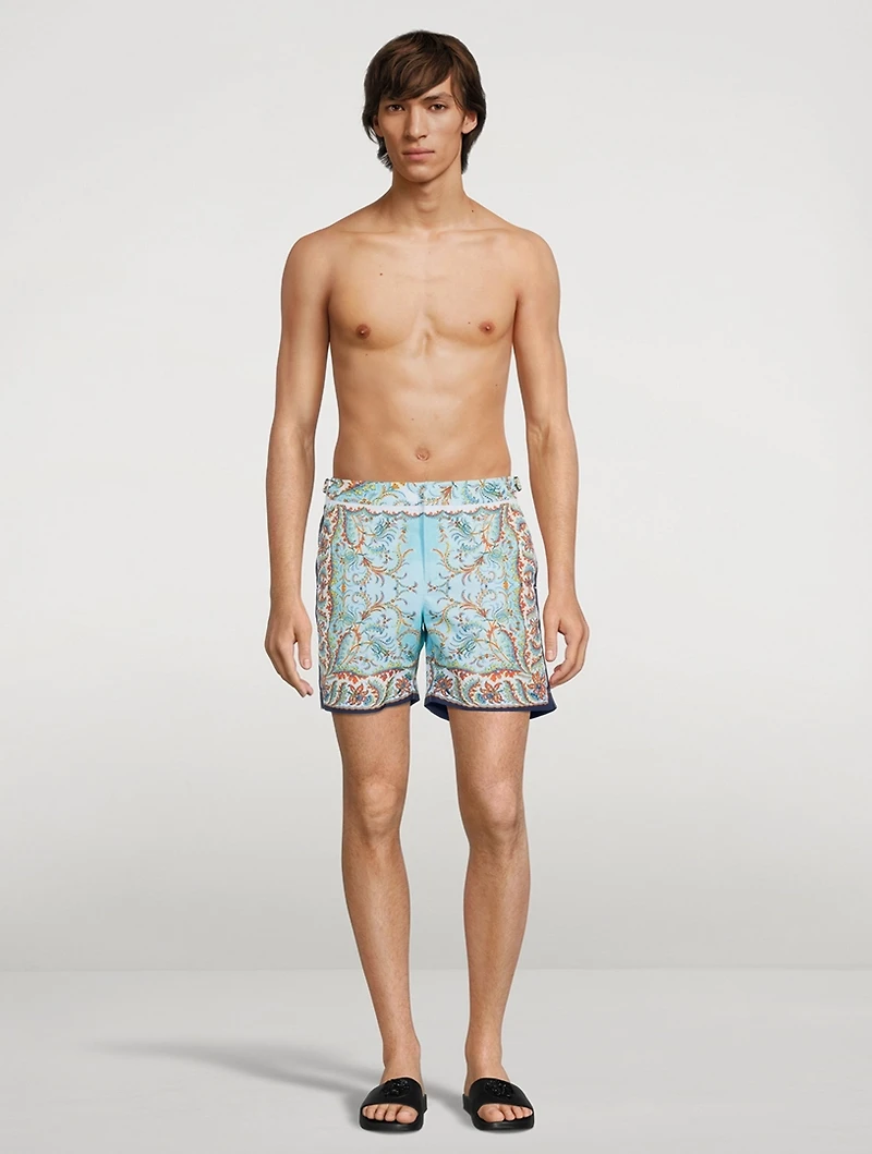 Bulldog Prairie Paisley Mid-Length Swim Shorts