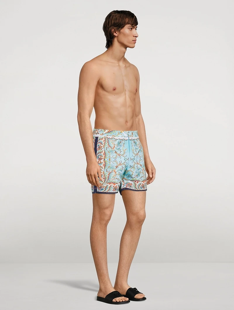 Bulldog Prairie Paisley Mid-Length Swim Shorts