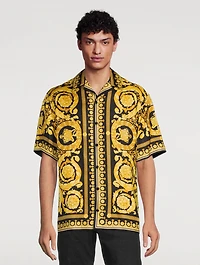 Barocco Silk Short-Sleeve Shirt