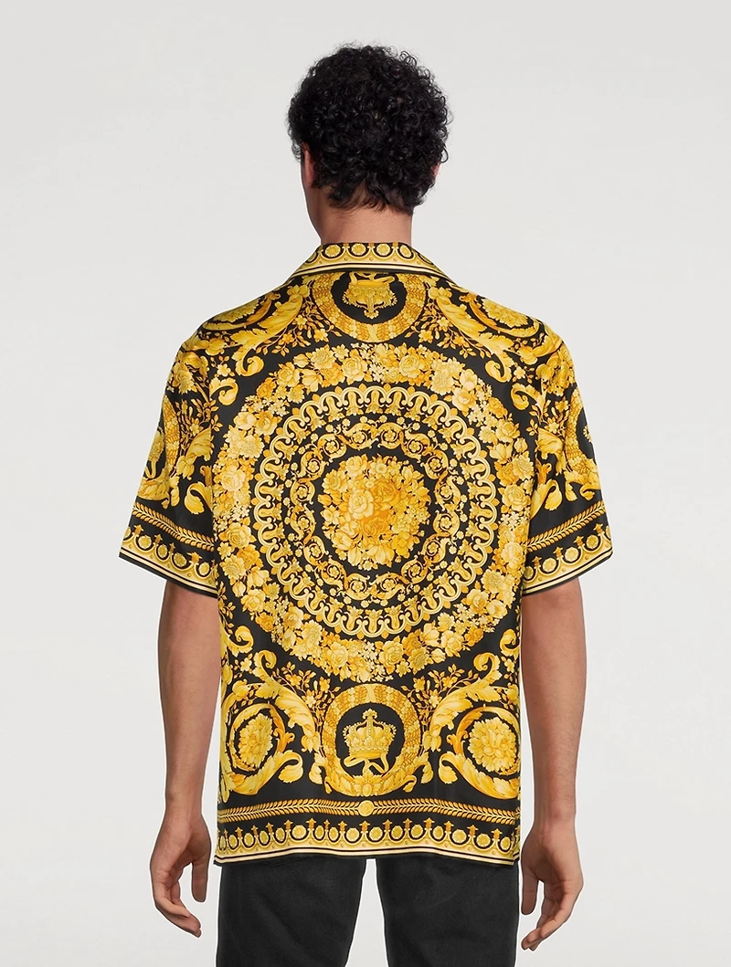 Barocco Silk Short-Sleeve Shirt