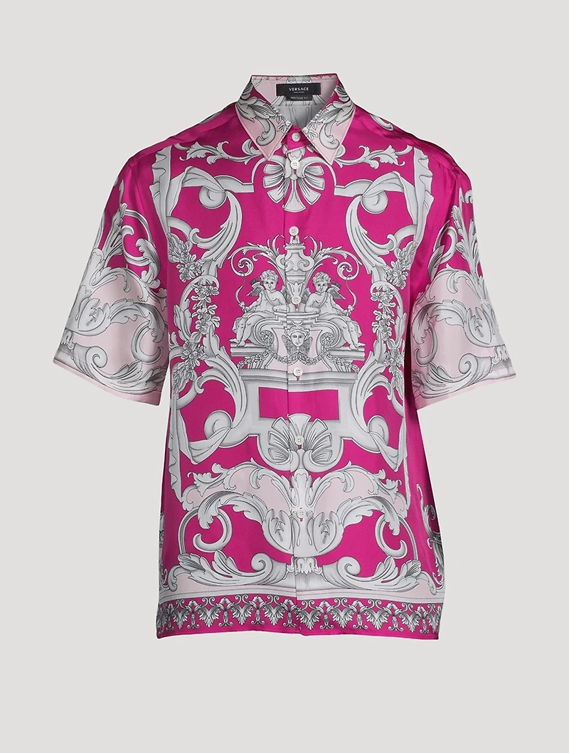 Baroque Silk Short-Sleeve Shirt