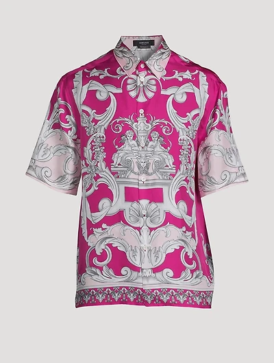 Baroque Silk Short-Sleeve Shirt