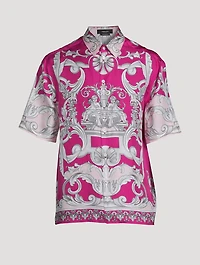 Baroque Silk Short-Sleeve Shirt