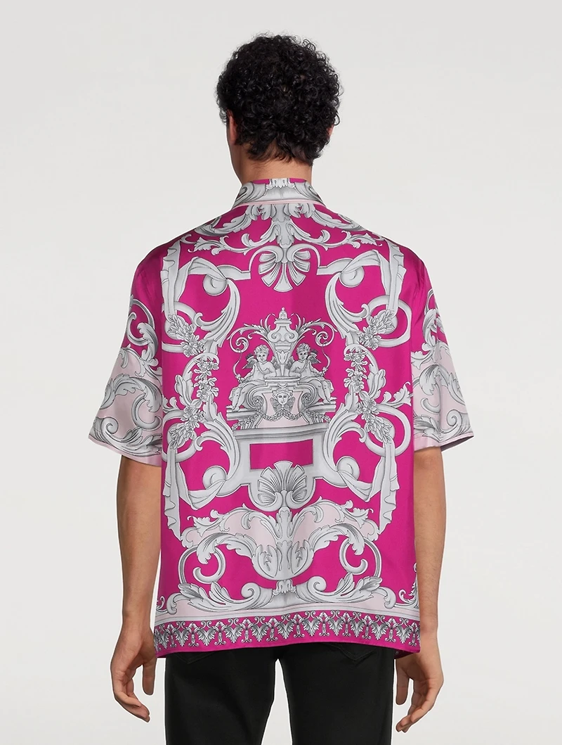 Baroque Silk Short-Sleeve Shirt
