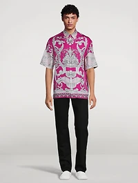Baroque Silk Short-Sleeve Shirt