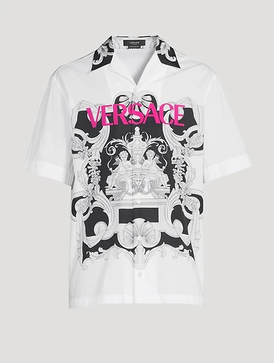 Silver Baroque Cotton Logo Shirt