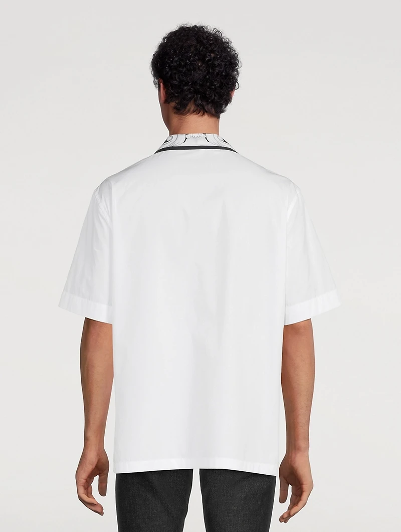 Silver Baroque Cotton Logo Shirt