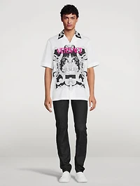 Silver Baroque Cotton Logo Shirt
