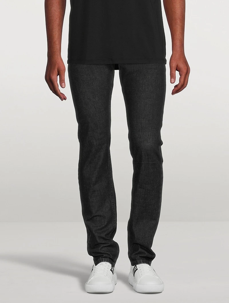 Cotton Slim-Fit Jeans With Medusa Pocket