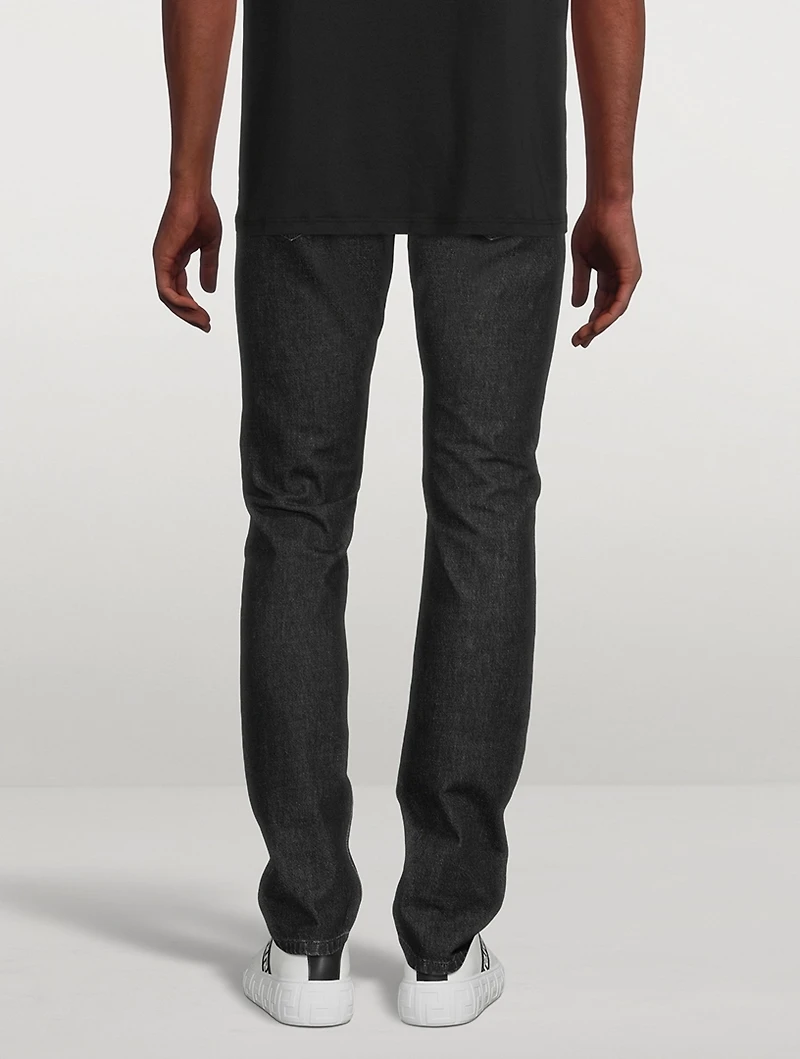 Cotton Slim-Fit Jeans With Medusa Pocket