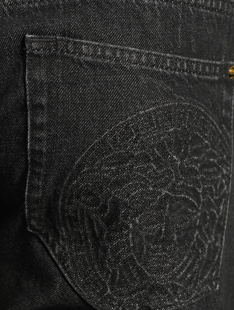 Cotton Slim-Fit Jeans With Medusa Pocket