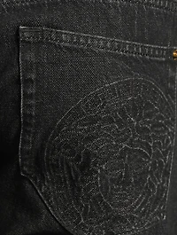 Cotton Slim-Fit Jeans With Medusa Pocket