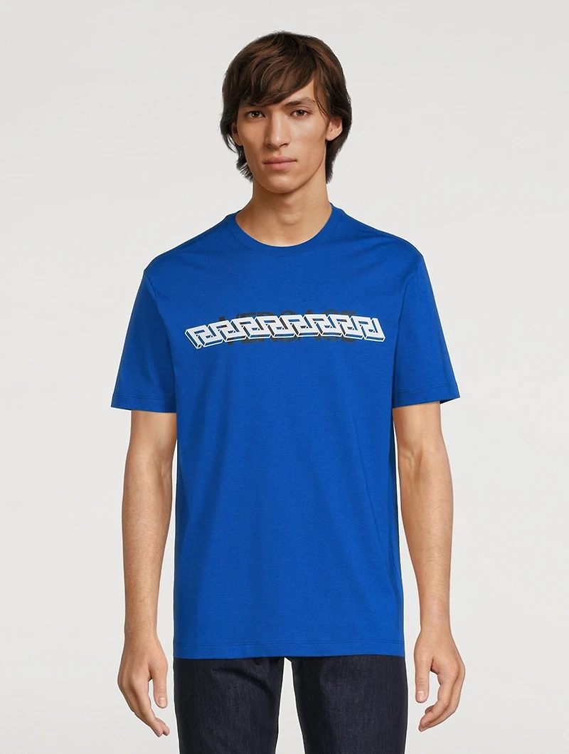 Greca Cotton Logo T-Shirt