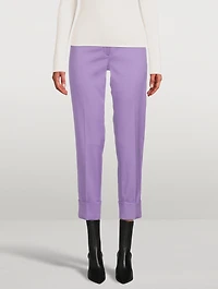Cotton Silk Double-Face Trousers