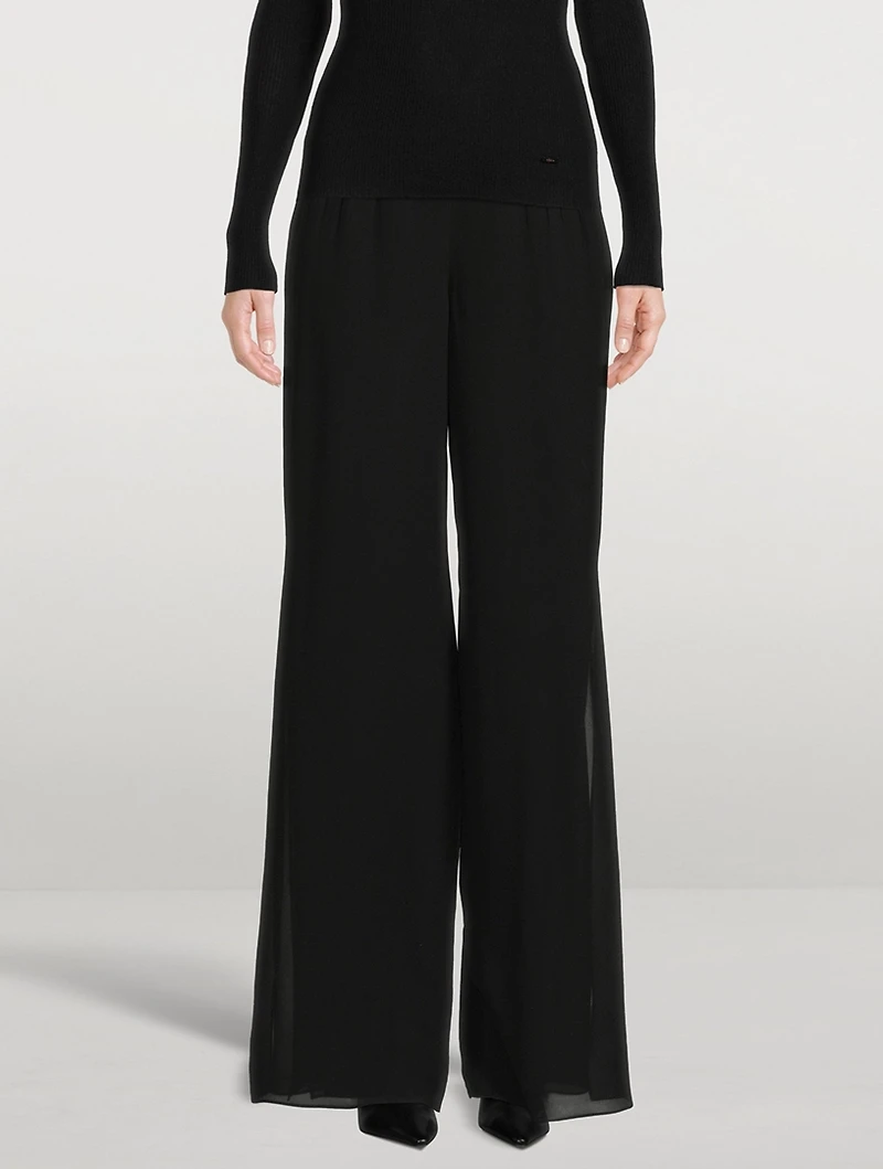 Myriam Wide-Leg Silk Trousers