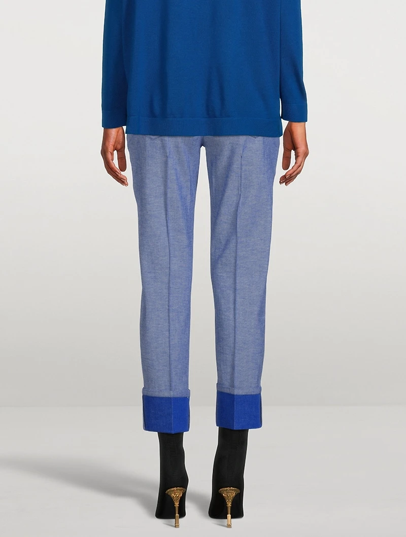 Stretch Cotton Five-Pocket Pants