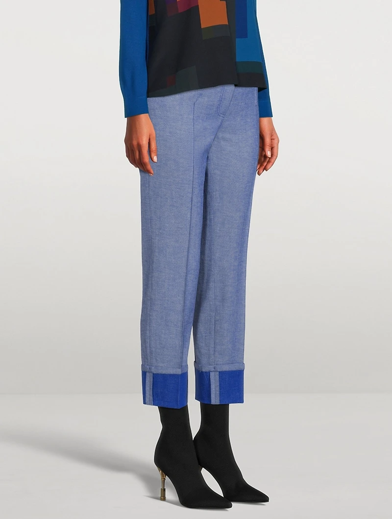Stretch Cotton Five-Pocket Pants