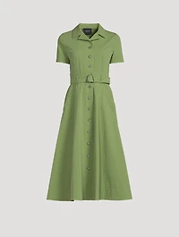 Belted A-Line Midi Dress