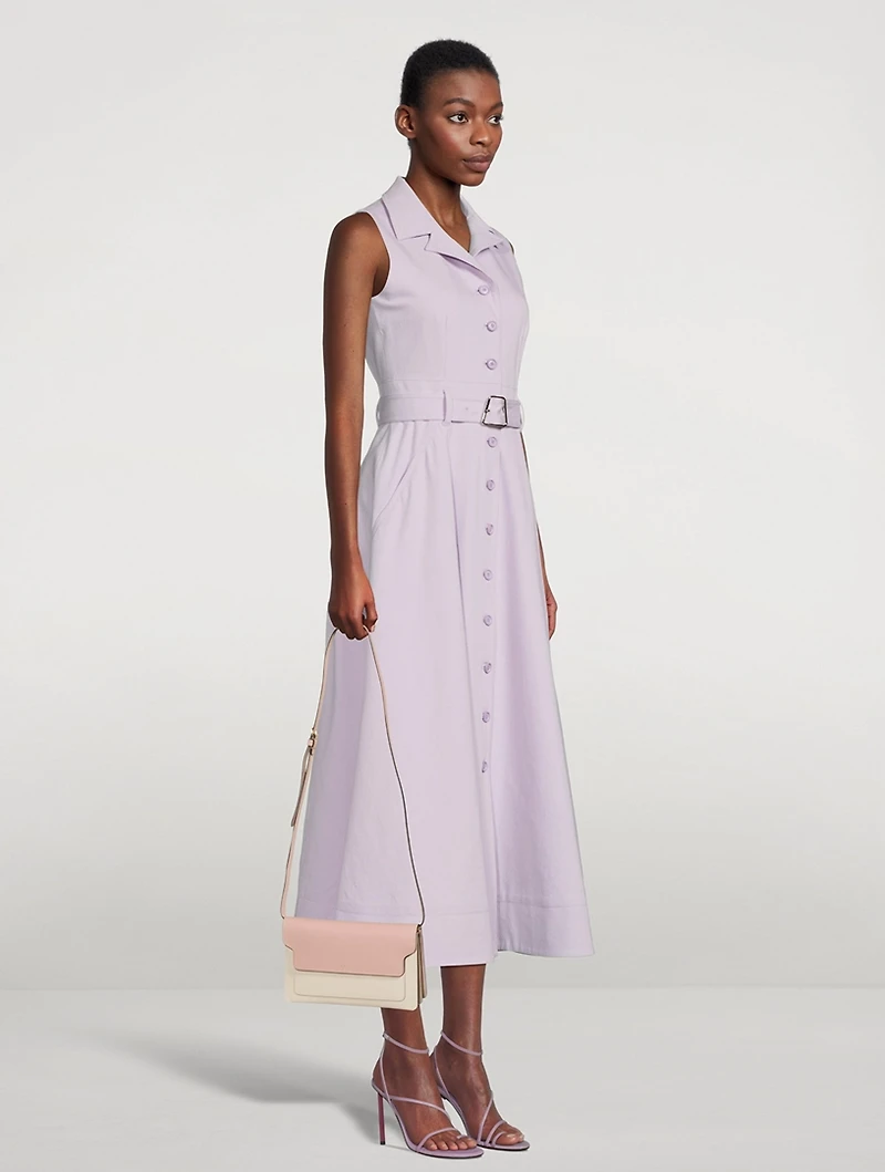 Stretch-Denim Shirt Dress