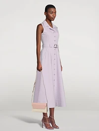 Stretch-Denim Shirt Dress