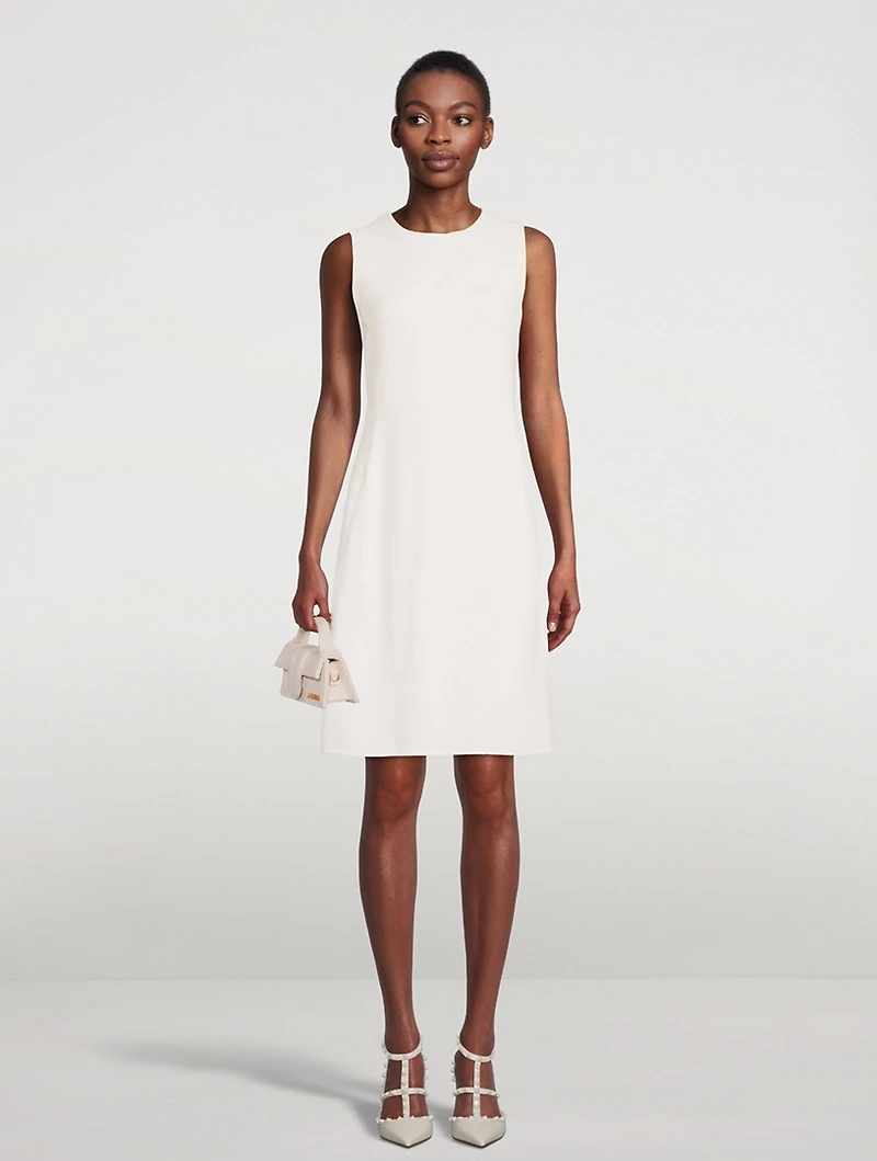 Wool Crêpe Double-Face Sheath Dress