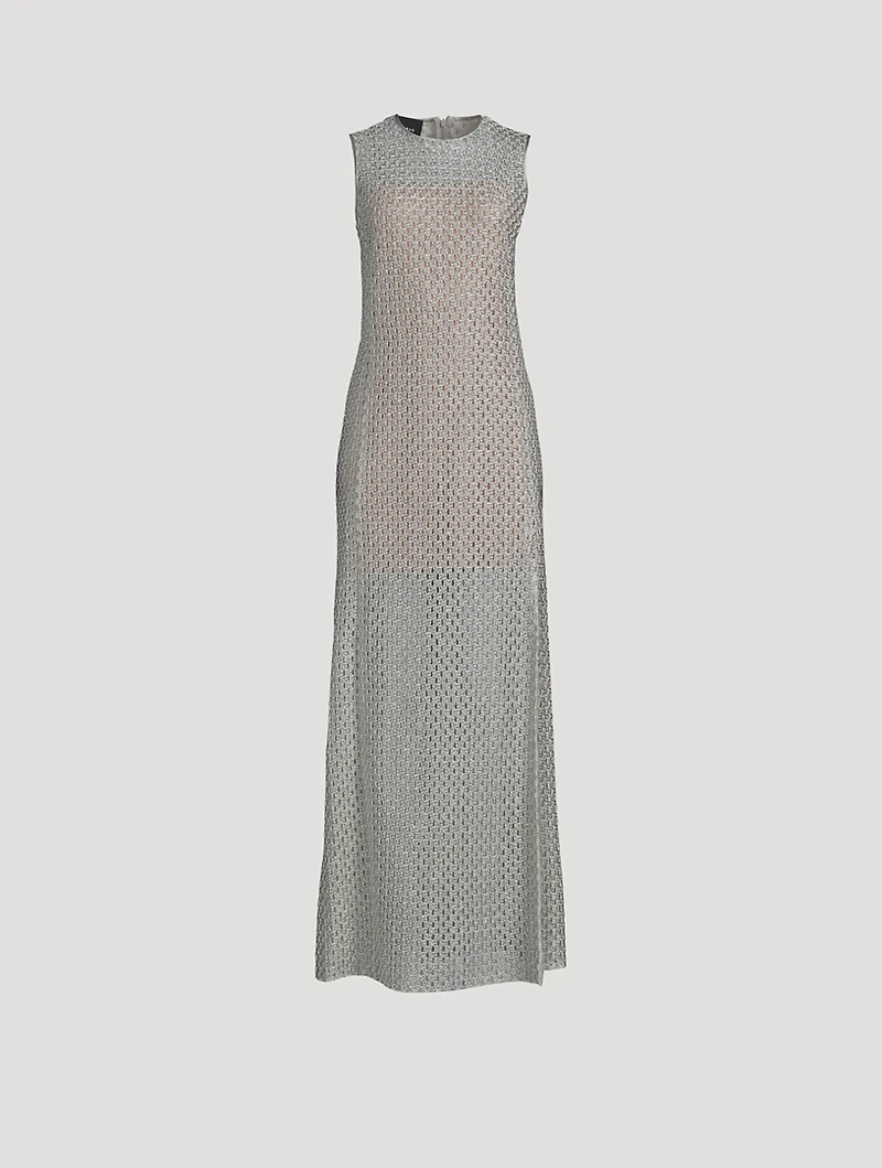 Metallic Lurex Cotton Crochet Gown