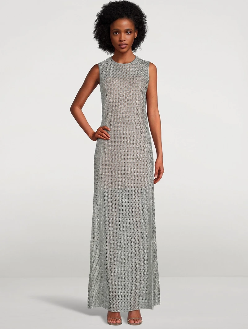 Metallic Lurex Cotton Crochet Gown