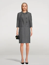 Double-Face Wool-Blend Sheath Dress
