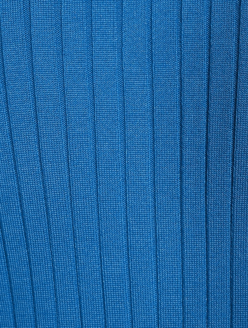 Rib-Knit Polo Cardigan