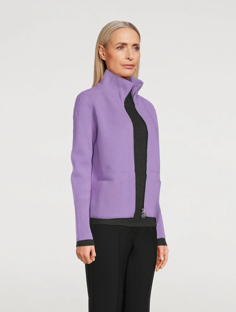 Cashmere Double-Face Pique Cardigan