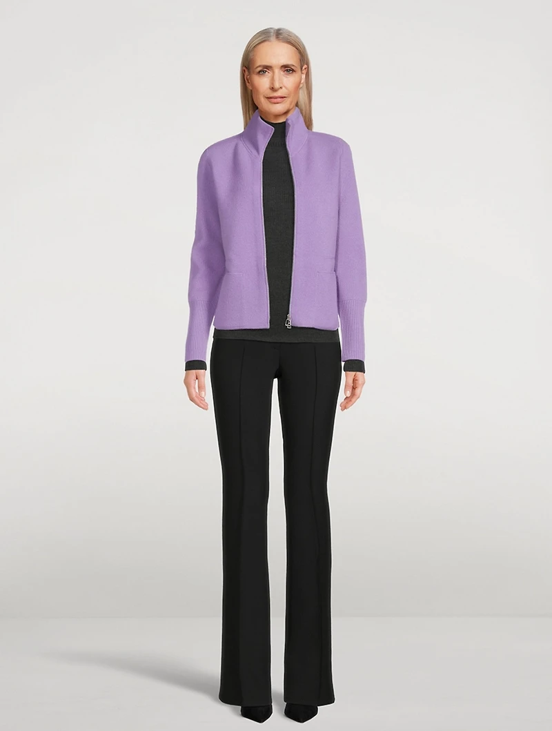 Cashmere Double-Face Pique Cardigan