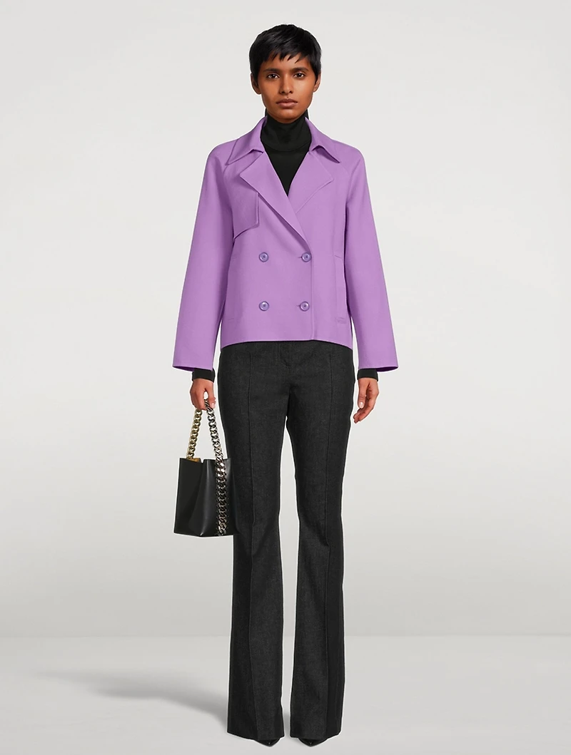 Mira Double-Breasted Wool Trench Coat