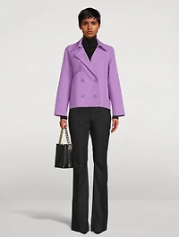 Mira Double-Breasted Wool Trench Coat