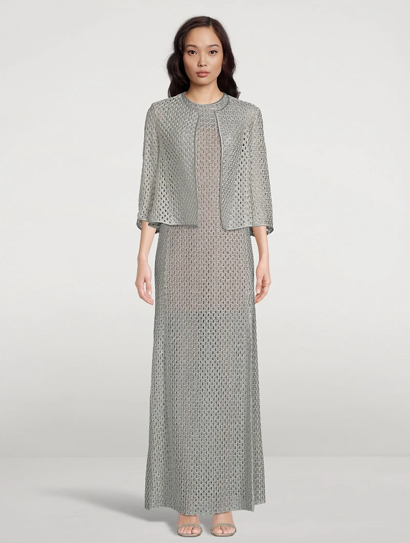 Metallic Lurex Cotton Crochet Jacket