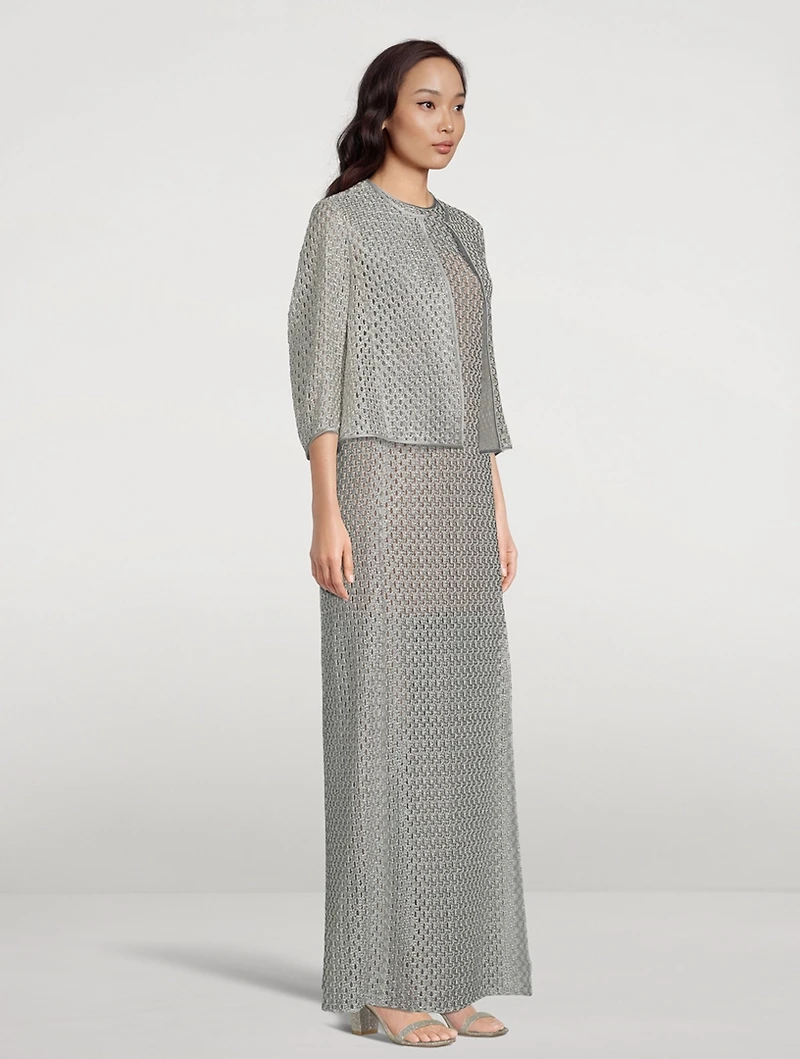 Metallic Lurex Cotton Crochet Jacket