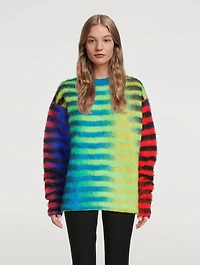 Mohair-Blend Multicolour Striped Sweater
