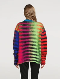 Mohair-Blend Multicolour Striped Sweater