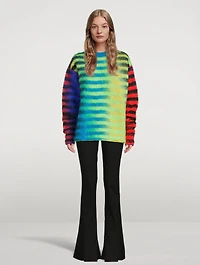 Mohair-Blend Multicolour Striped Sweater