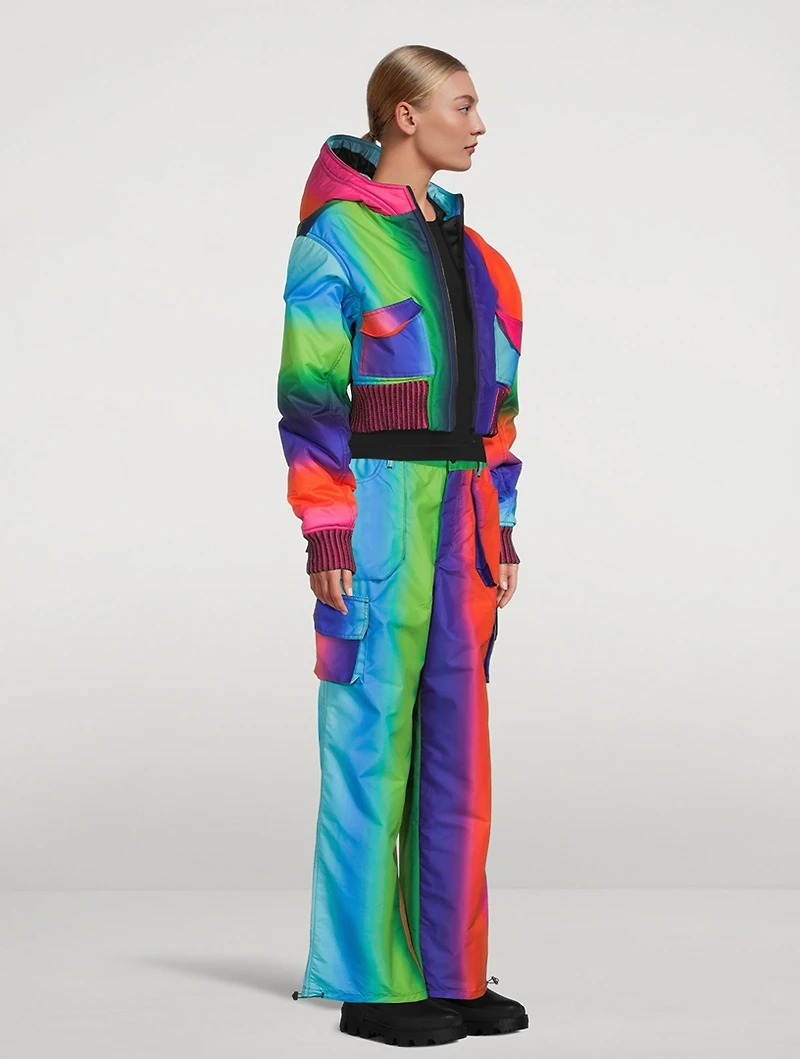 Nylon Gradient Cropped Jacket