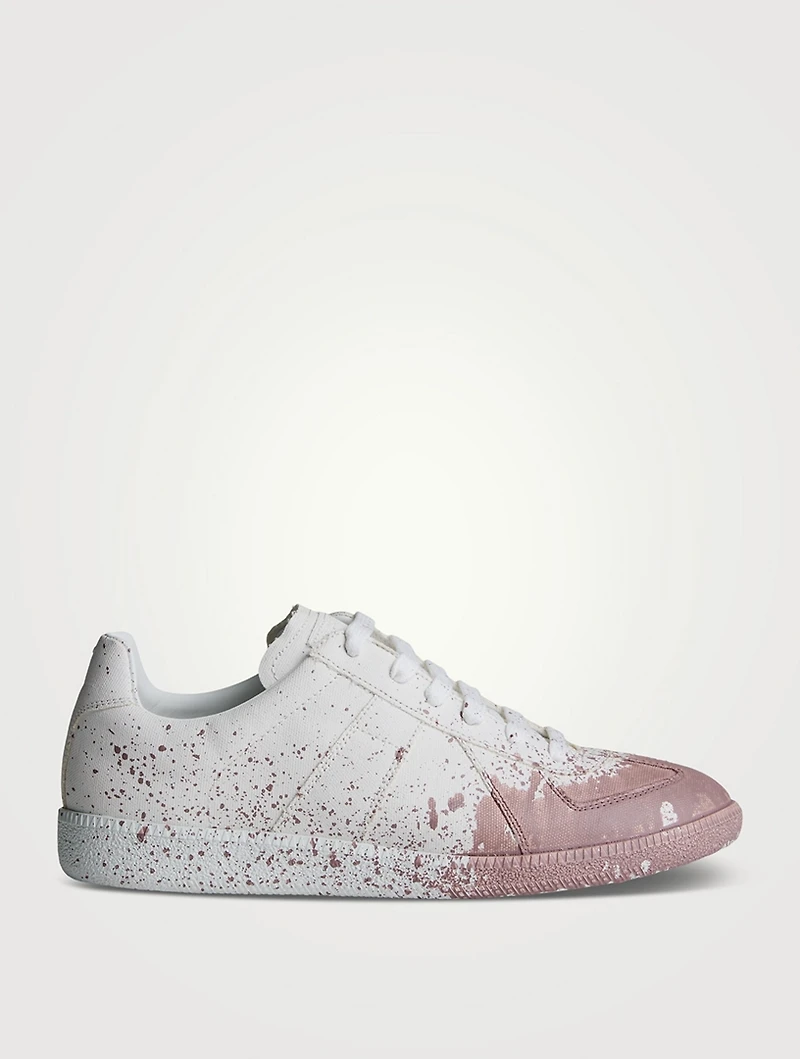 Replica Paint Splatter Leather Sneakers