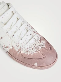 Replica Paint Splatter Leather Sneakers