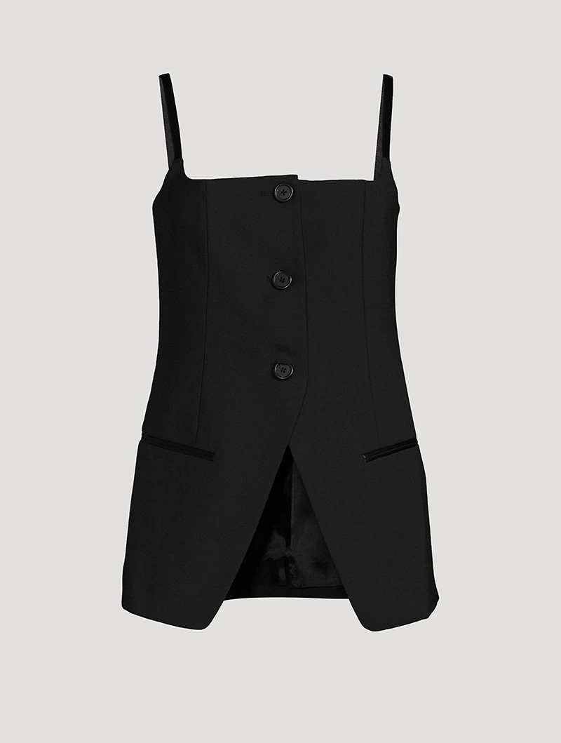 Sleeveless Blazer Top