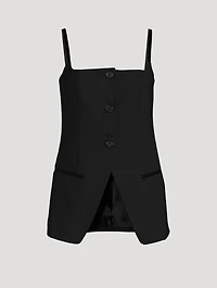 Sleeveless Blazer Top