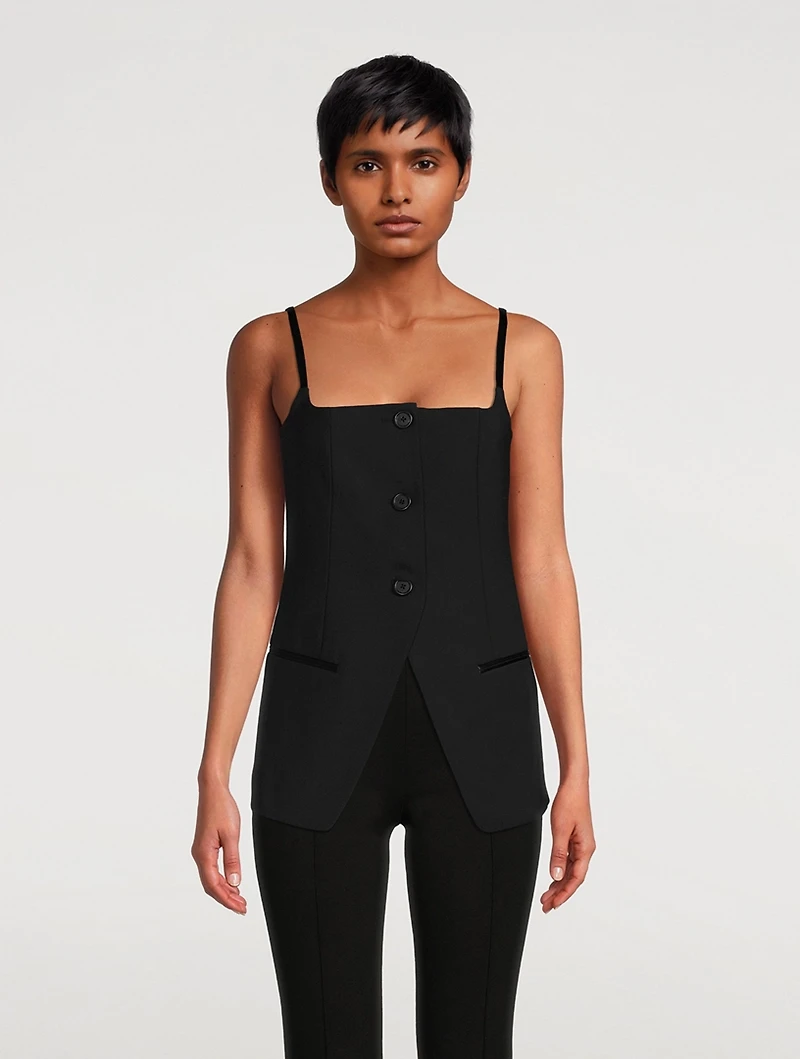 Sleeveless Blazer Top