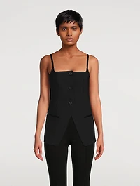 Sleeveless Blazer Top